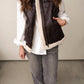 Blu Pepper - Leather Vest With Sherpa Lining