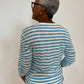 Elliott Lauren - Stripe Ruched Sleeve Tee