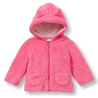 Le Top - Le Top Baby "Miss Kitty" Hooded Plush Jacket in Azalea Pink with Ears