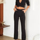 Venti6 - Solid Tie Front Cropped Blazer