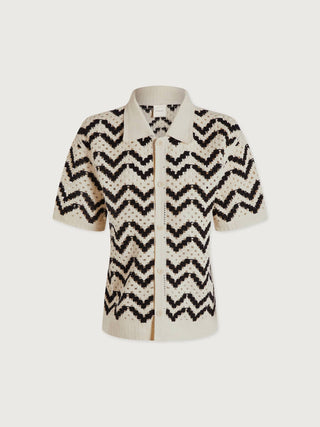 Varley - Anais Crochet Polo Shirt