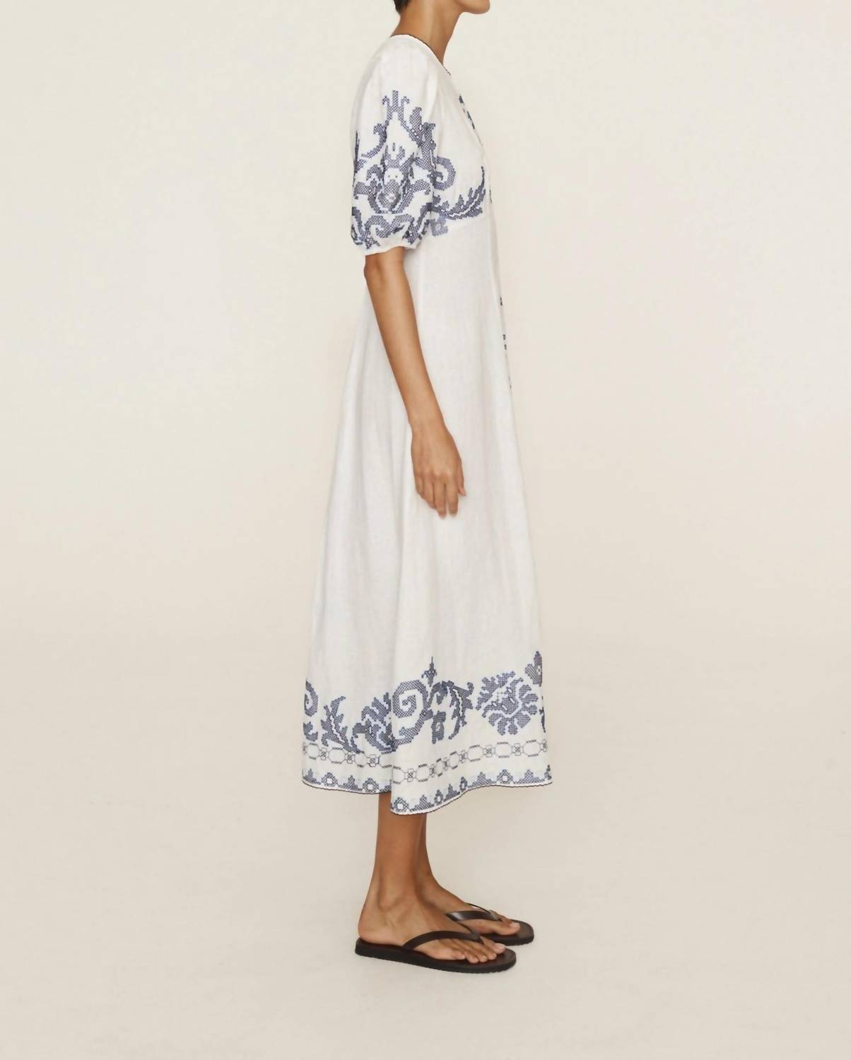 Alemais - Hazel Embroidered Midi Dress
