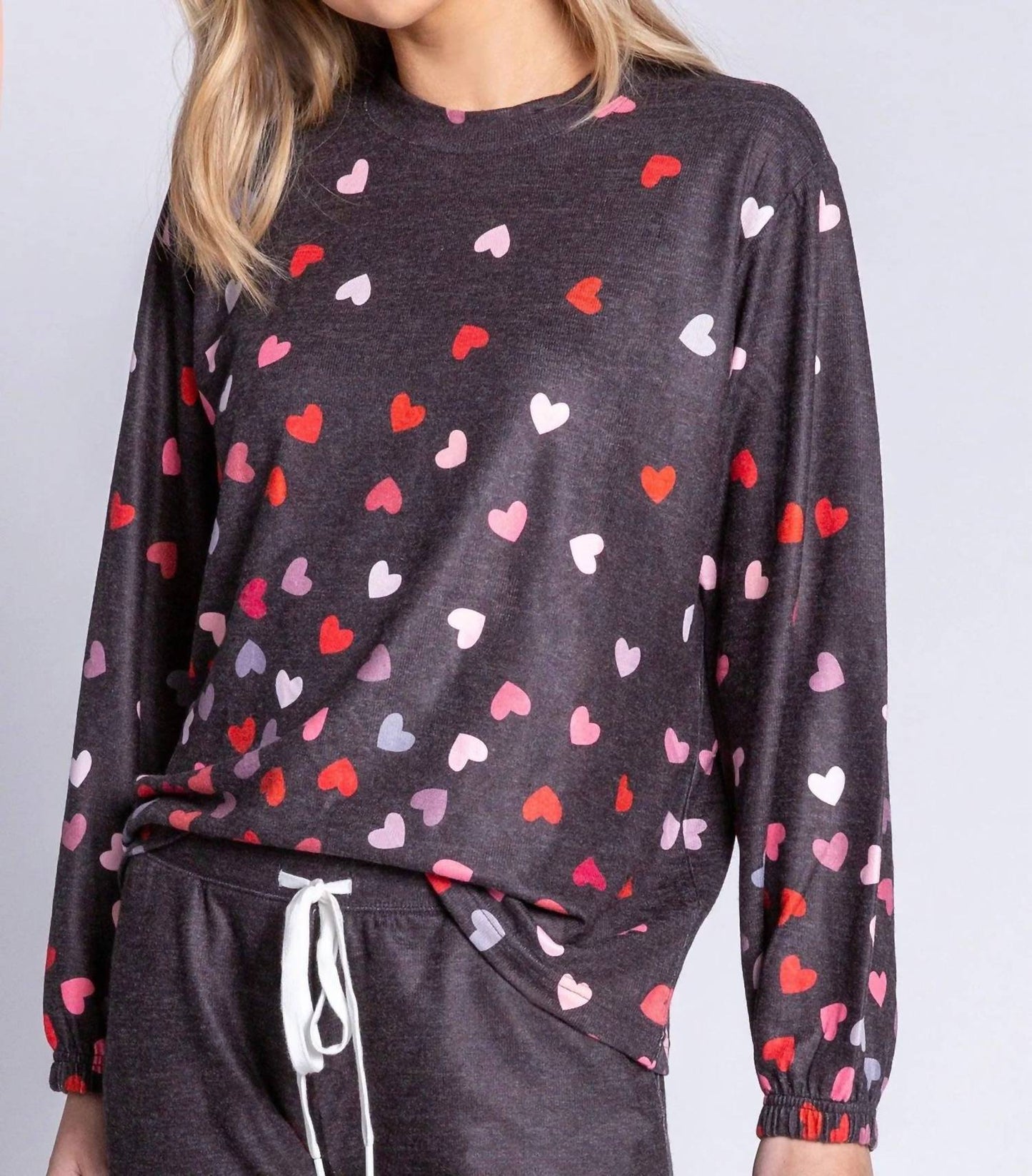Pj Salvage - Kiss Me Goodnight Long Sleeve Lounge Top Rbkgls