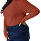 Basic Bae - Ribbed mock neck top with puff sleeves