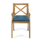 Perla Dining Chair 2pcs with Blue Cushions
