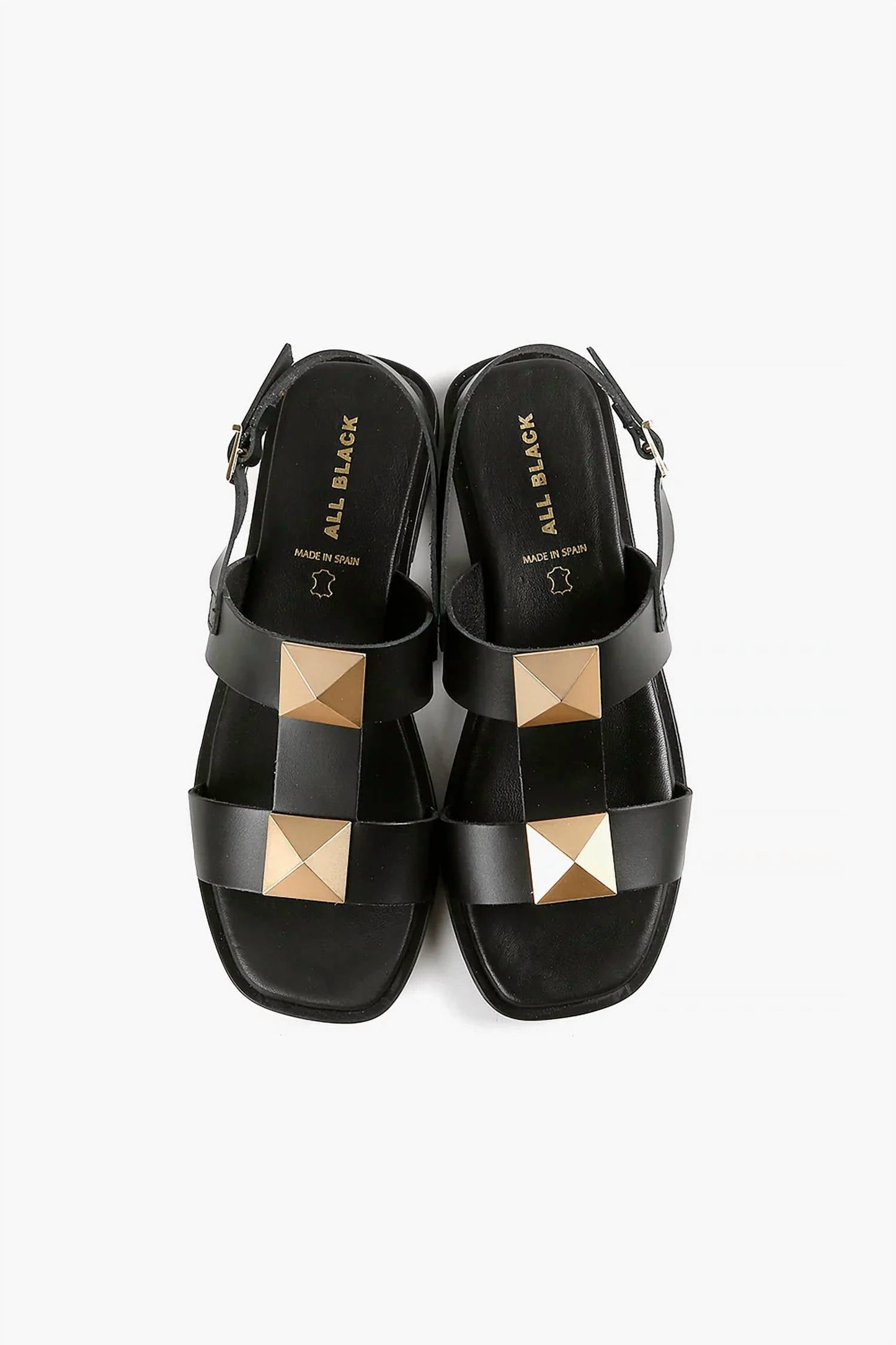 All Black - Women's Pyramid Stud Sandal