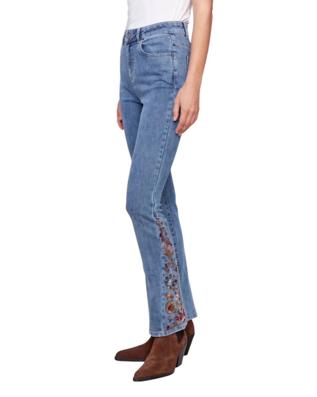 Charlie B - EMBROIDERED BOOT CUT JEANS