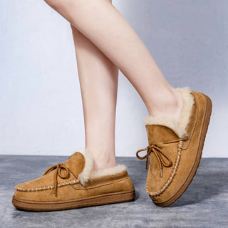 Spring Step Shoes - Women's Shearling And Suede Moccasin Slippers