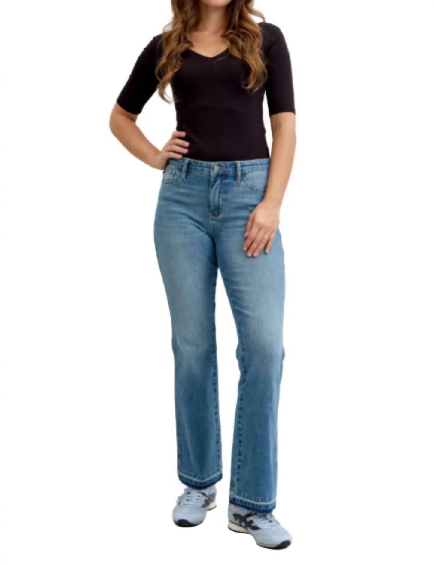 Judy Blue - Mid Rise Slim Bootcut Tummy Control Release Hem Jeans