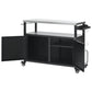 K&K 54.5 Inch Outdoor Kitchen Island with Stainless Steel Tabletop