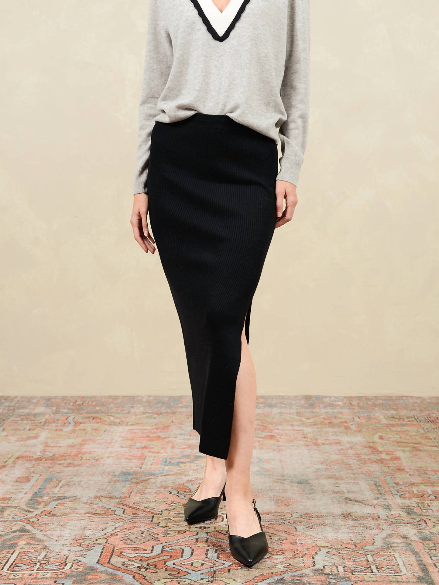 27 Miles Malibu - Betsi Rib Knit Pencil Skirt