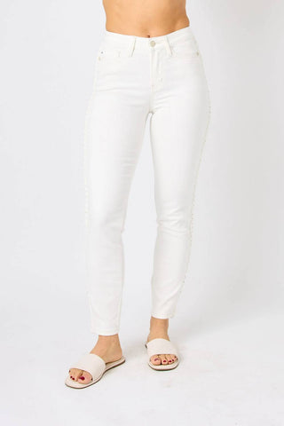 Judy Blue - Mid Rise Braided Detail Jeans