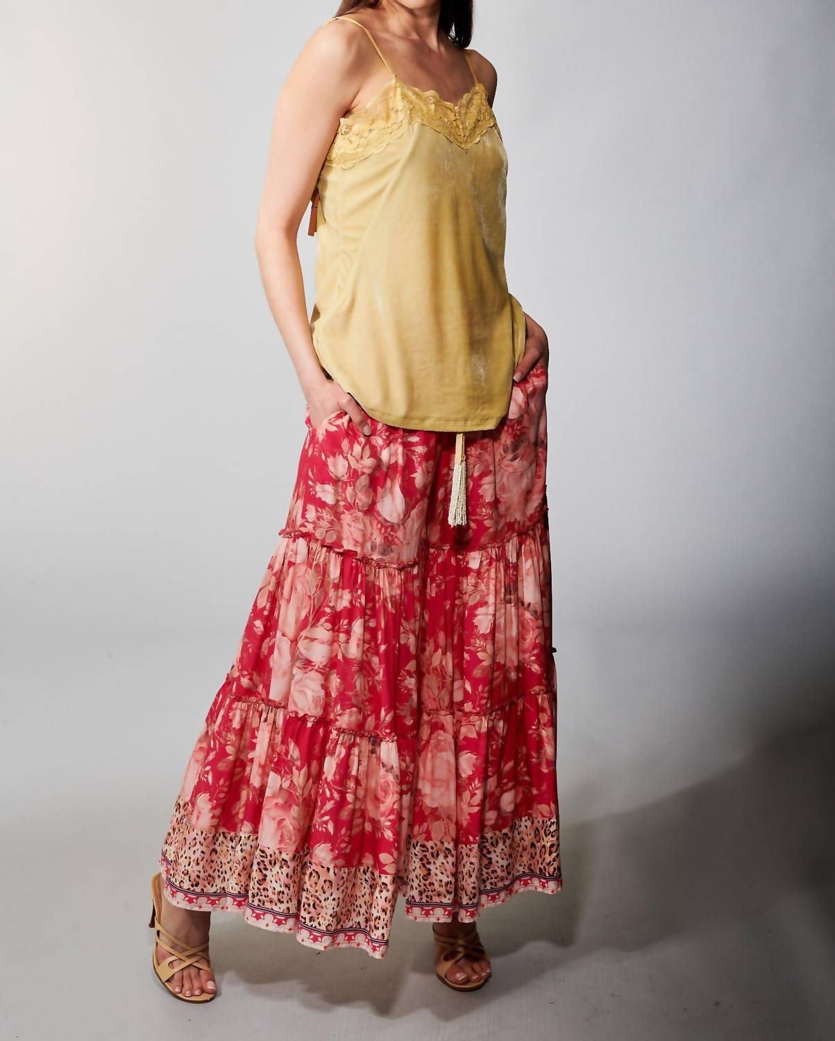 Aratta - Velvet Lace Trim Camisole Top