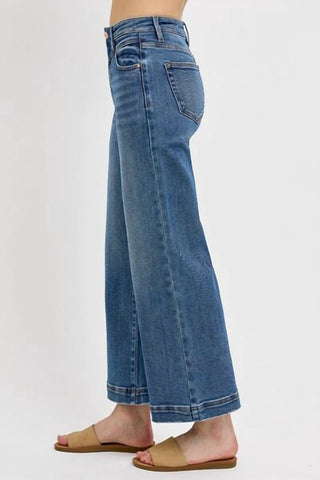 Risen - High Waist Wide Leg Front Yoke Jeans