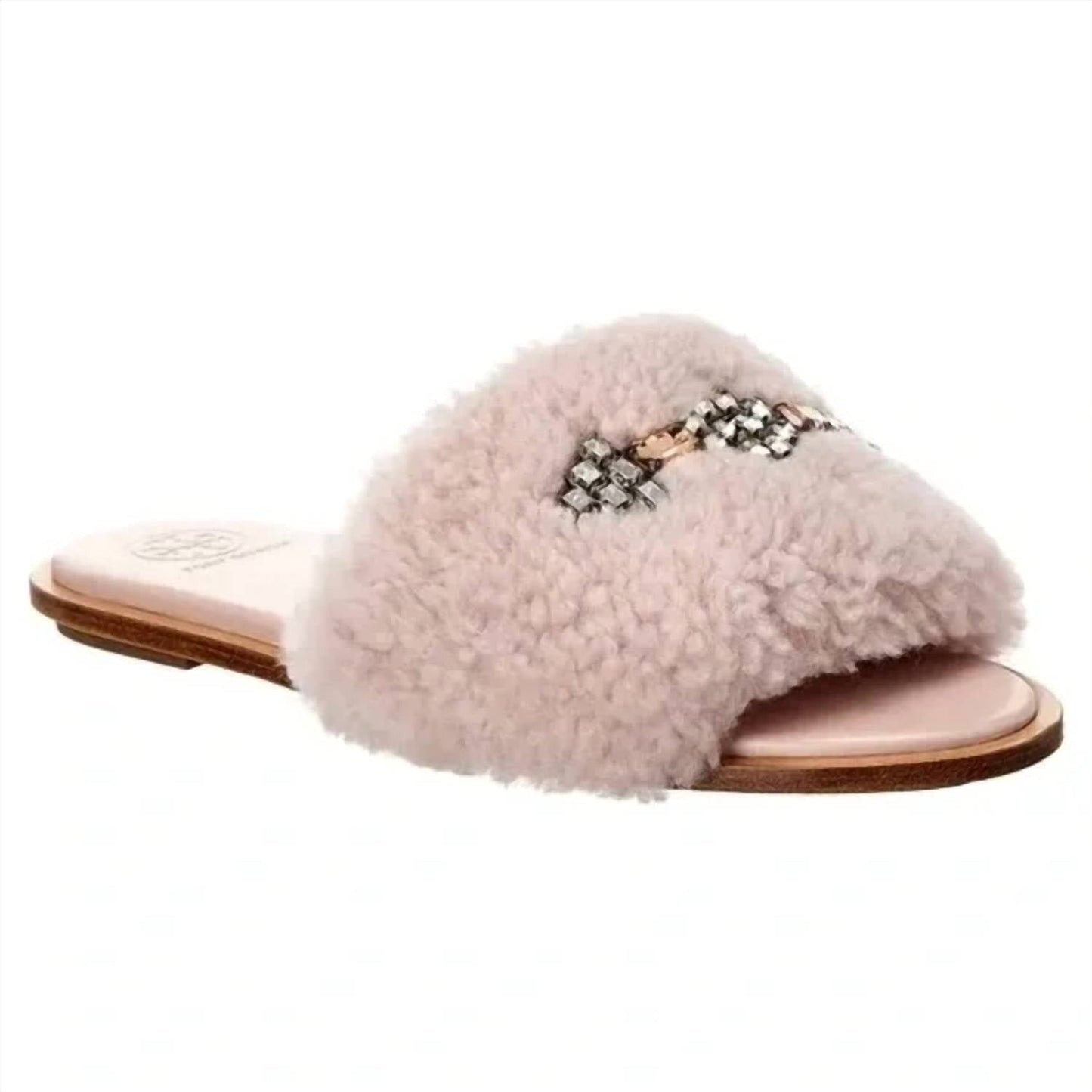 Tory Burch - Women's Embellished Genuine Shearling Aspen Slide Sandal