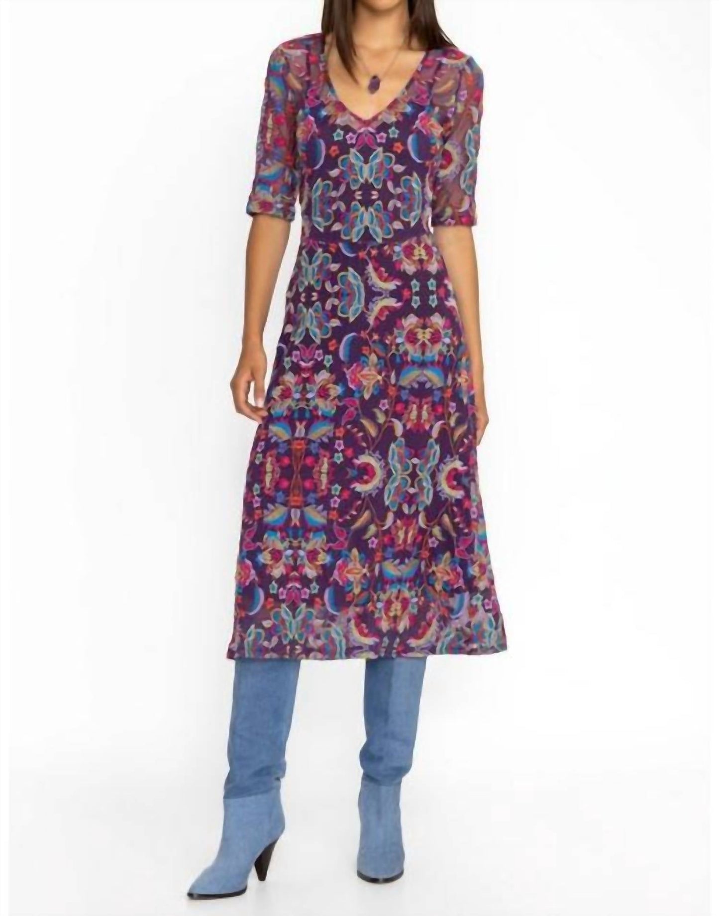 Johnny Was - SAYLER MESH MIDI DRESS