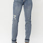Judy Blue - Mid Rise Button Fly & Cuff Options Tall Boyfriend Denim Jeans