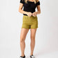 Judy Blue - Mid Rise Garment Dyed Fray Hem Shorts
