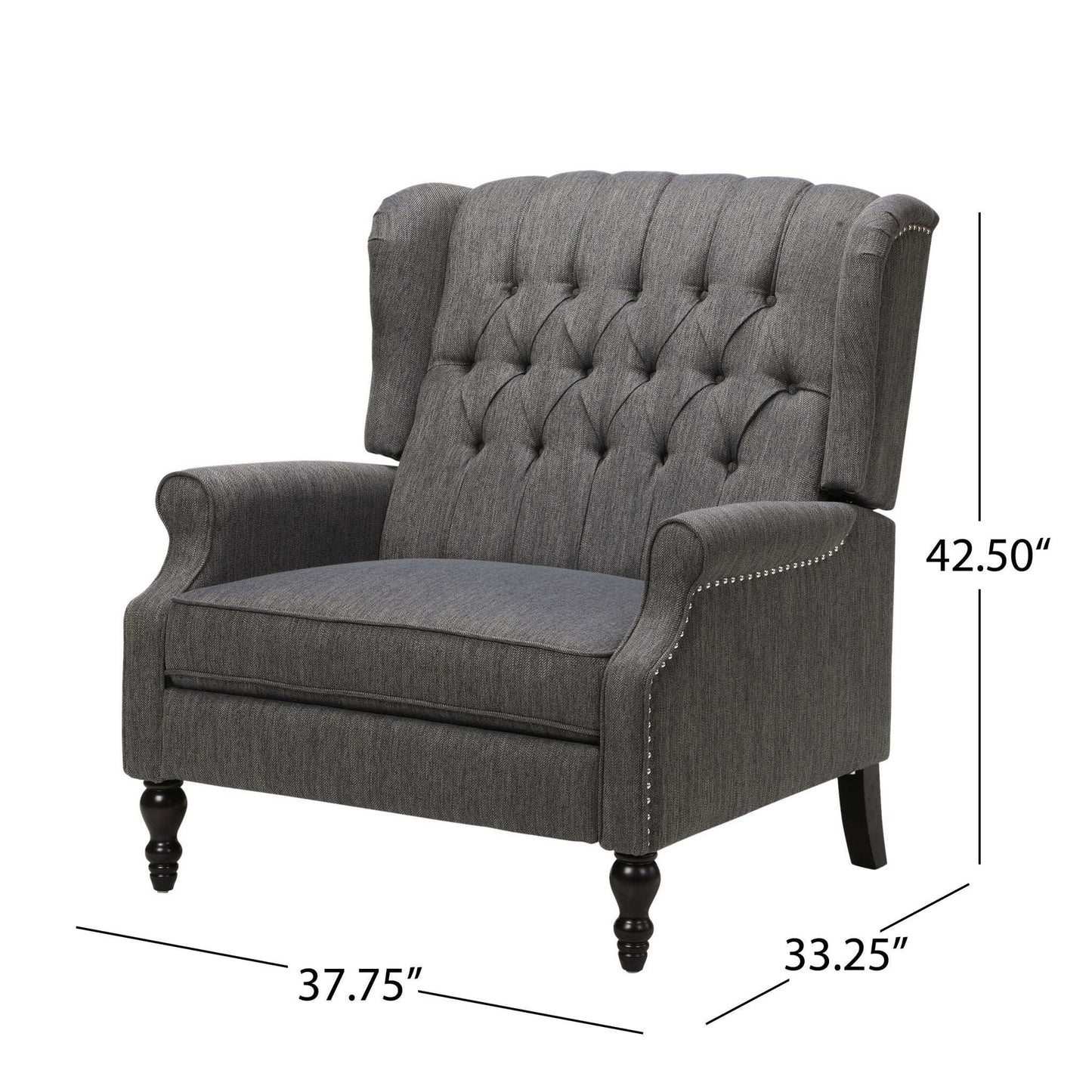 Dunham Contemporary Fabric Tufted Oversized Pushback Recliner