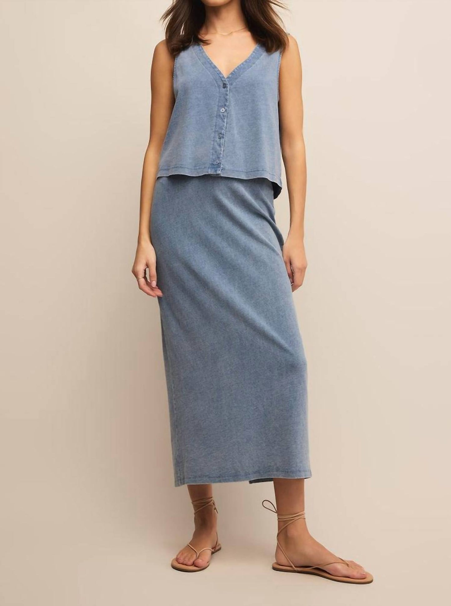 Z Supply - Gail Jersey Denim Midi Skirt