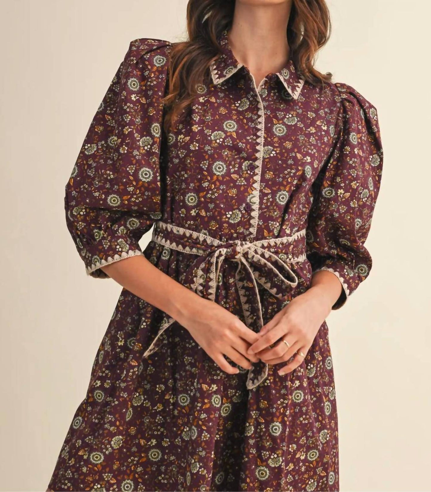 &Merci - Blanket Stitch Floral Mini Dress