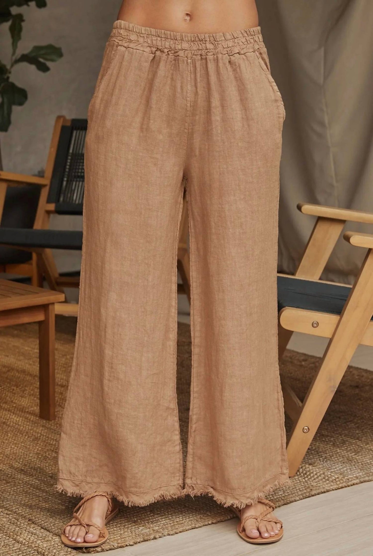 Milio Milano - Tina Linen Distressed Hem Pants