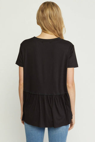 Entro - Short Sleeve Peplum Top