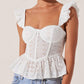 Astr - Baylin Eyelet Peplum Corset Top