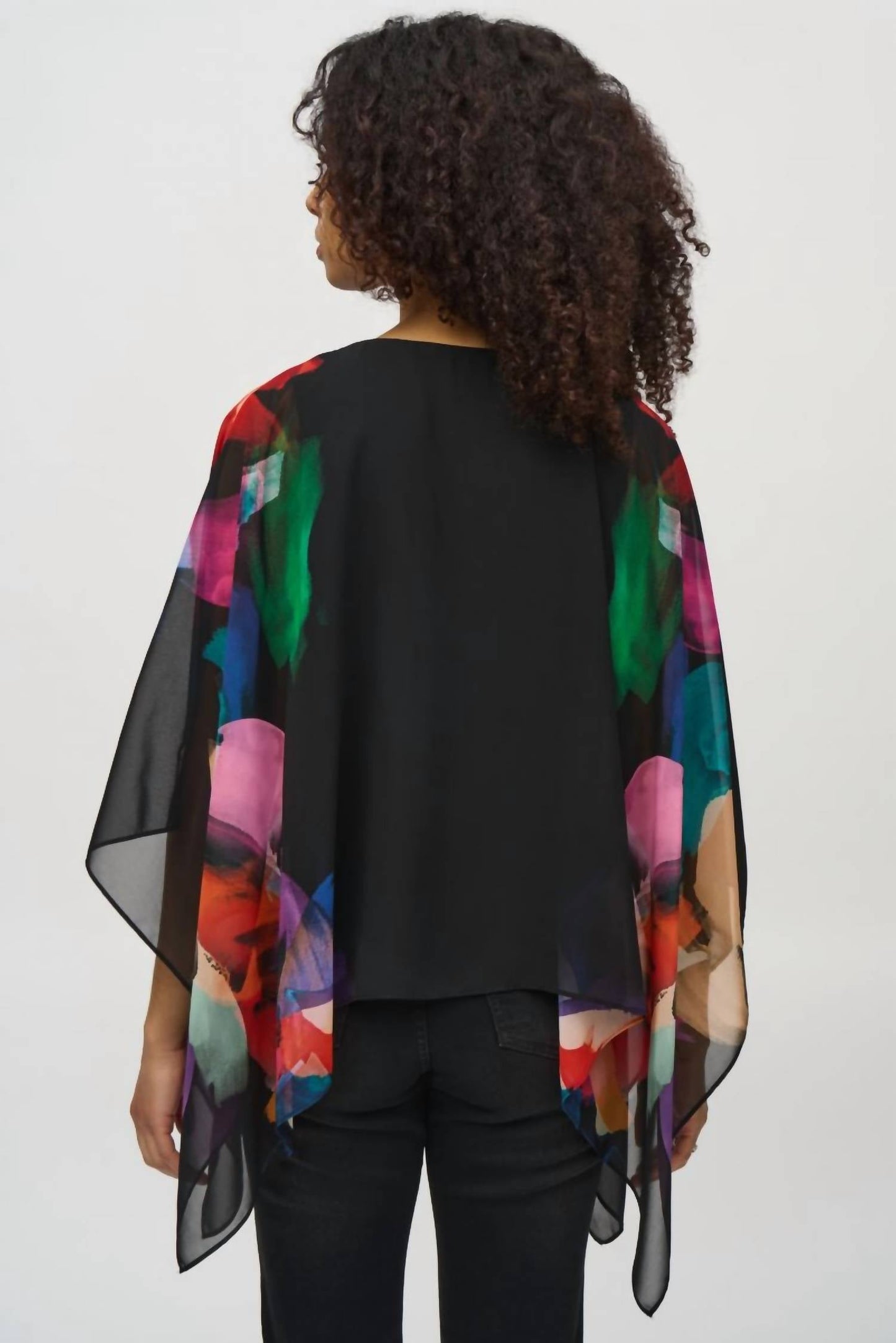 Joseph Ribkoff - Chiffon Abstract Print Poncho