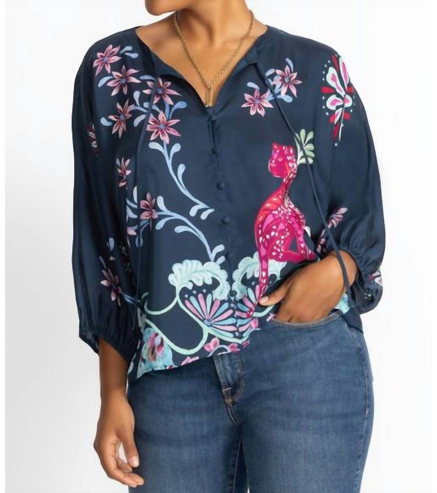 Johnny Was - WOMEN'S HARLYN BUTTON FRONT BLOUSE PLUS