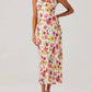 Astr - Zoie Floral Satin Ruffle Dress