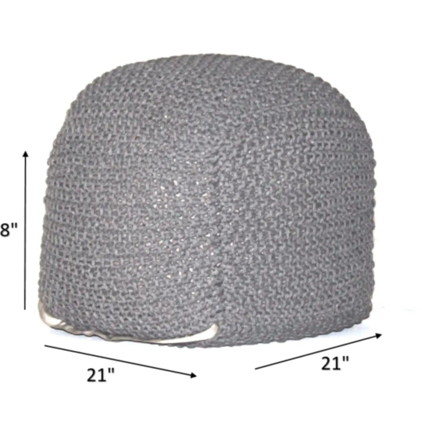 Semi Rounded Pouf Cable Knitted Perfect Seating