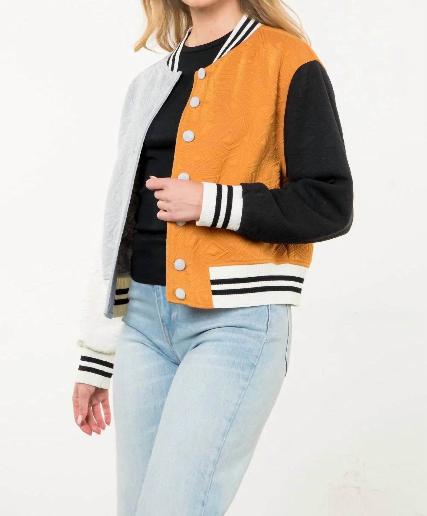 Thml - Colorblock Button Up Jacket