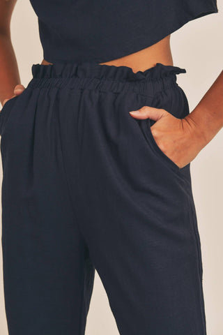 Mable - Aya Crop Top And Pants Set