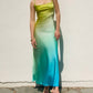 Dress Forum - Satin Ombre Criss Cross Back Dress