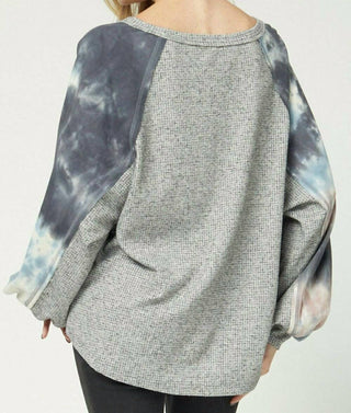 Entro - Tie Dye Puffy Sleeve Top