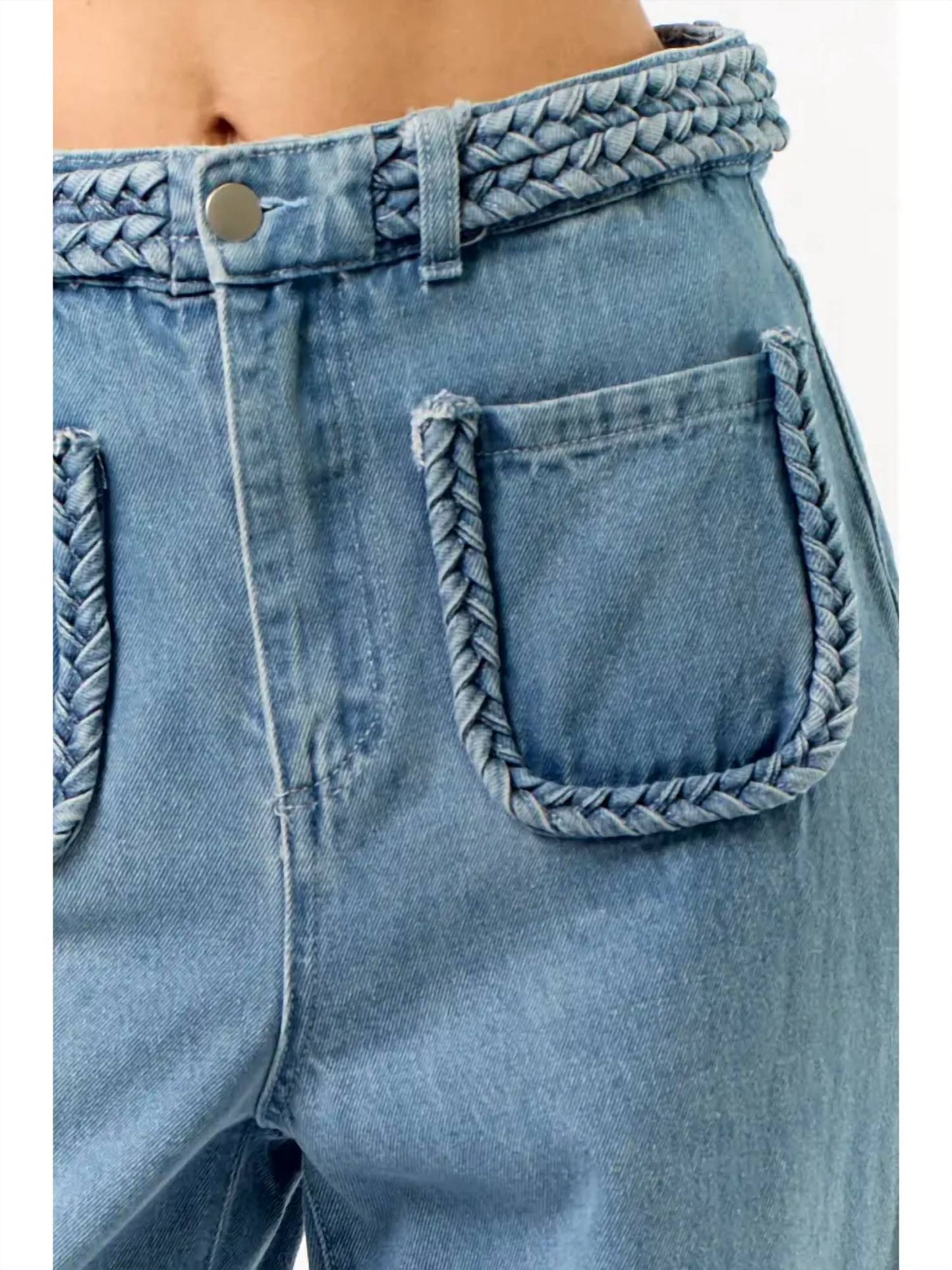 Lalavon - Straight Front Two Pocket Leg Long Denim