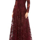 Mac Duggal - Embellished Illusion Long Sleeve Beaded Lace Gown