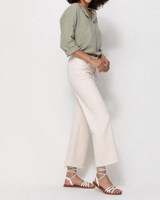 Flying Monkey - Maci High Rise Button Up Crop Wide Leg Jeans