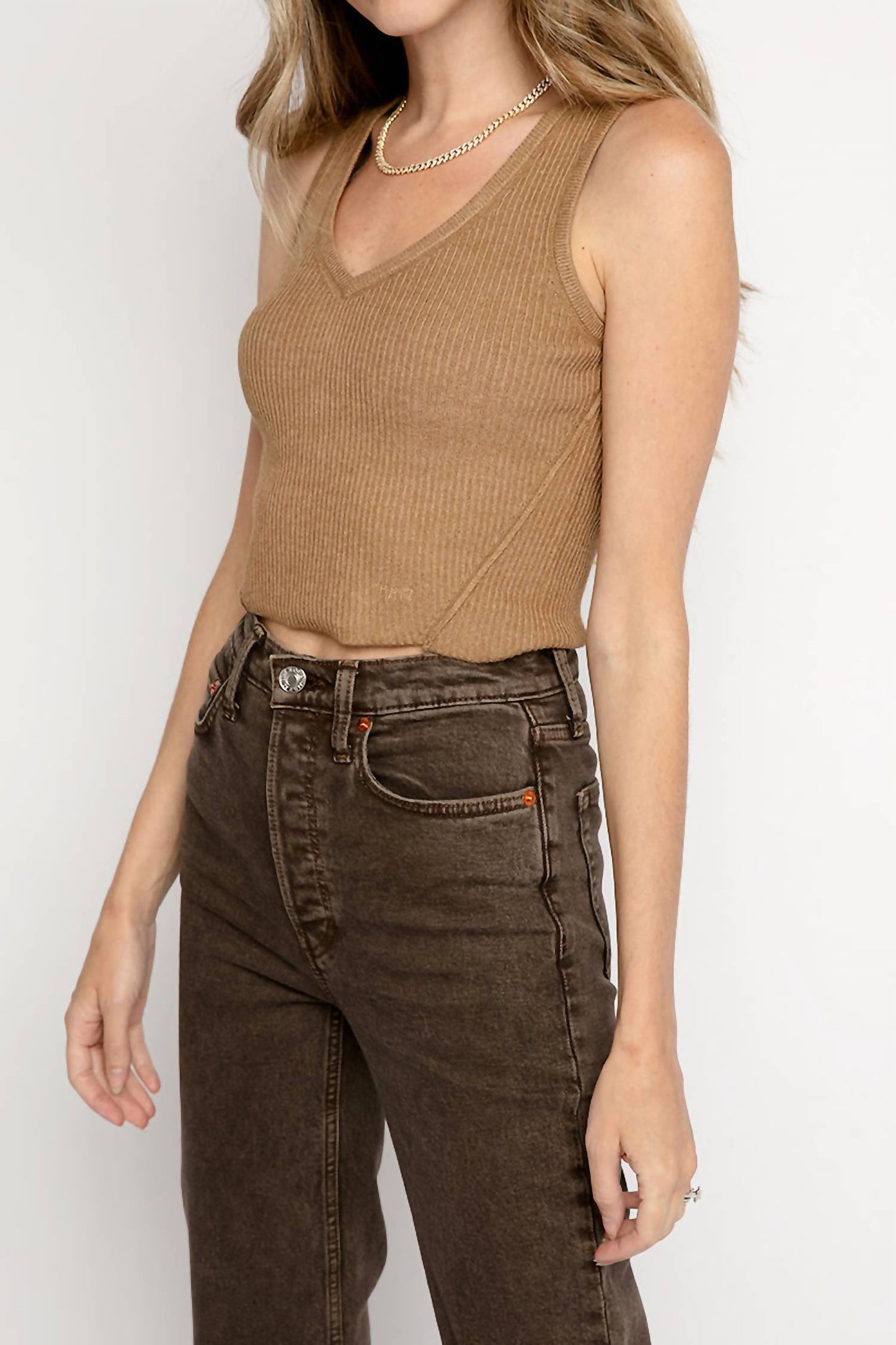 Frame - Crop Rib Sweater Tank