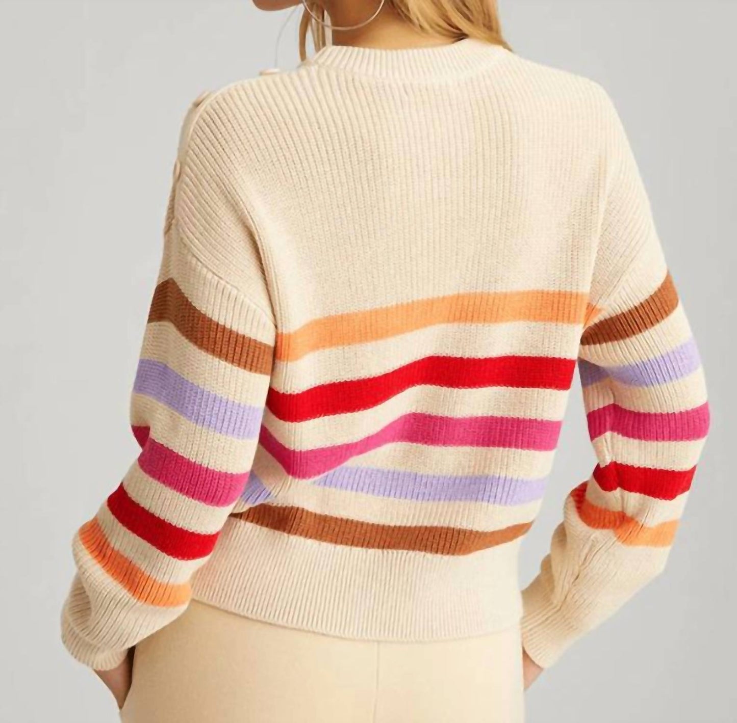 525 America - Stripe Button Shoulder Pullover