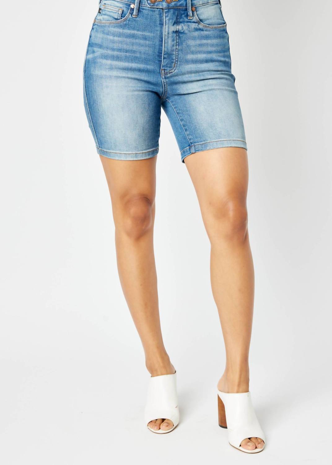 Judy Blue - High Waisted Double Button Bermuda Shorts