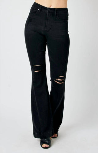 Judy Blue - High Waisted Tummy Control Distressed Flare