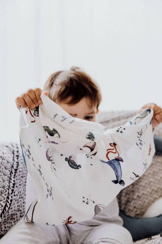 Malabar Baby - Cotton Muslin Lovey Security Blanket With Plush Toy