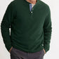 Jachs New York - Union Sherpa Lined Recycled Jacquard Henley Sweater