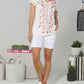 Paparazzi - Knit Embroidered V-Neck Short Sleeve Top