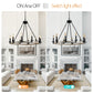 32" Rustic Farmhouse 10-Light Candle Chandelier