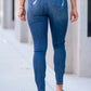Judy Blue - High Waist Button Fly Distressed Skinny Jeans