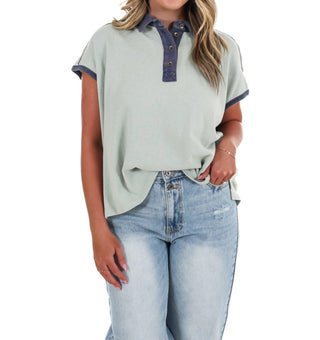 Ee:Some - Collar Code Boxy Top
