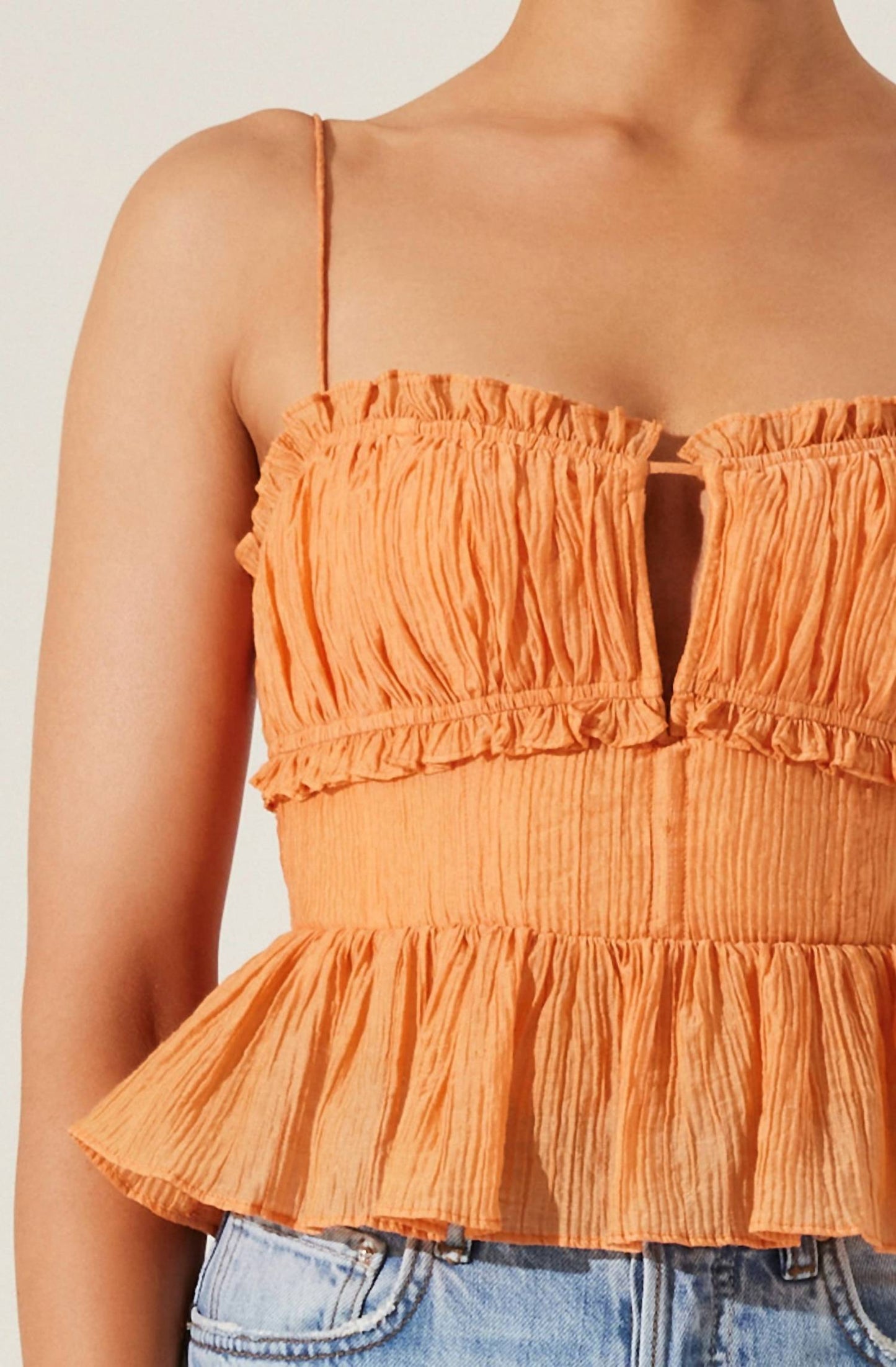 Astr - Ruched Spagetti Strap Top